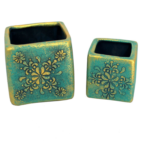 Handcrafted Persian Pottery Pen Holder for Desk - Elegance Model Negar