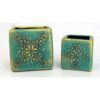 Handcrafted Persian Pottery Pen Holder for Desk - Elegance Model Negar