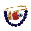 Evil Eye Safety Pin Brooch with Chain – Protection Charm