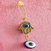 Evil Eye Safety Pin Brooch with Hand Design – Spiritual Protection