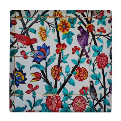 Decorative Persian Framed Ceramic Tile – Flower