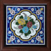 Decorative Persian Framed Ceramic Tile - Flower