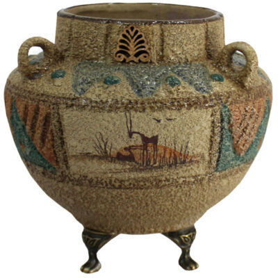 Handcrafted Decorative Persian Pottery Vase with Art Motif Negar