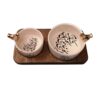 Set of 2 Decorative Persian Siah Ghalam Ceramic Bowl Mashgh