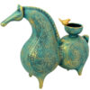 Persian Pottery Candlestick Handmade with Artisan Elegance Horse