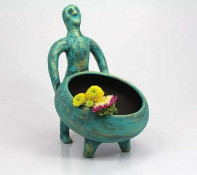 Persian Pottery Candlestick Handmade with Artisan Elegance Dummy