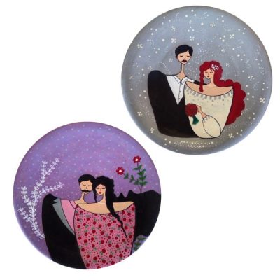 Hand-Painted Decorative Pottery Plate Love’s Portrait
