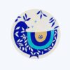 Hand-Painted Decorative Pottery Plate Eye & Bird