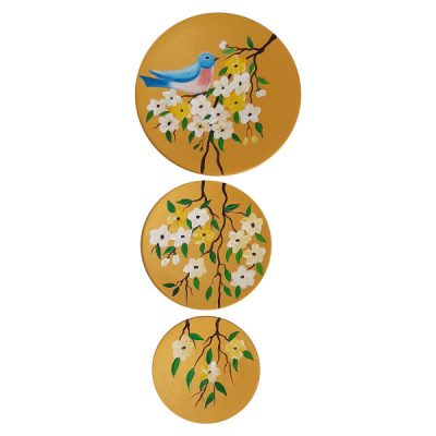 Hand-Painted Decorative Pottery Plate Bird