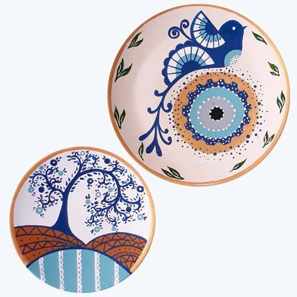 Hand-Painted Decorative Pottery Plate Eye