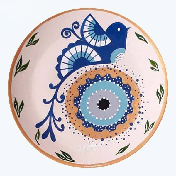 Hand-Painted Decorative Pottery Wall Plate Eye