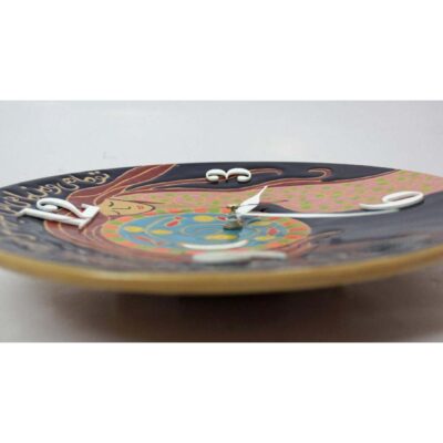 Handcrafted Persian Pottery Wall Clock – Hand-Painted Negar
