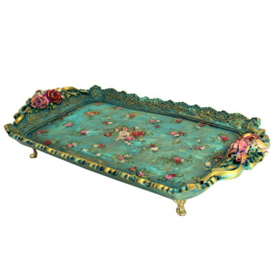Hand Painted Resin Serving Tray Model Bagh Firoze