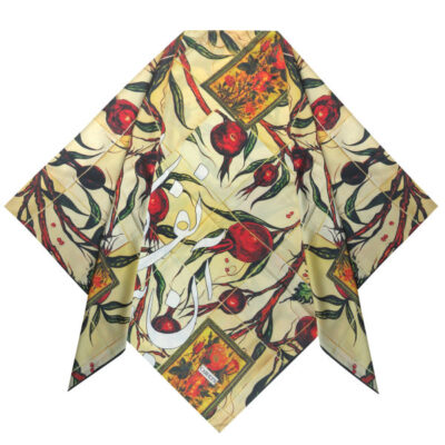 Persian Summer Scarf for Women – Luxe and Vibrant Pomegranate Print