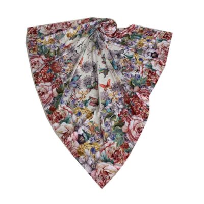 Summer Scarf for Women – Luxe Floral Print, Butterfly and Flower Design