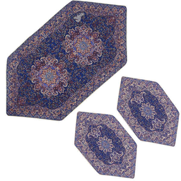 Set of 3 Persian Termeh Tablecloth Luxurious with Floral Pattern Gohar