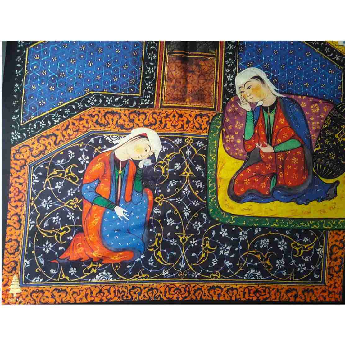 Persian Print Shawl for Women Artistic Model Shahnameh