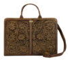 Persian Leather Briefcase for Women - Flower Model