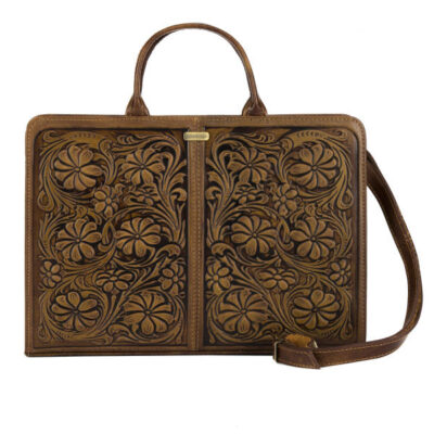 Persian Leather Briefcase for Women – Flower Model