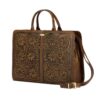 Persian Leather Briefcase for Women - Flower Model