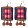 Persian Embroidered Earrings Balochi Traditional Suzani Coins