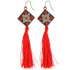 Persian Embroidered Earrings Balochi Traditional Tassel Suzani Nura