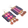 Persian Embroidered Earrings Balochi Traditional Suzani Coins