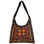 Ethnic Suede Boho Shoulder Bag Embroidered FS Design