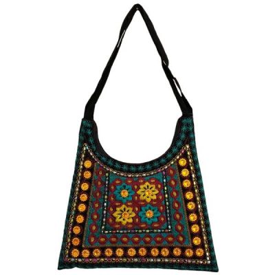Ethnic Suede Boho Shoulder Bag Embroidered Z30 Design