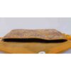 Embroidered Clutch Handbag with Golden Floral Design - A4