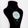 Traditional Persian Embroidered Necklace with Balochi Blue Sky Design