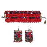 Persian Embroidered Bracelet & Earrings Set Tradition