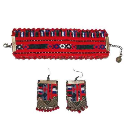 Persian Embroidered Bracelet & Earrings Set Tradition