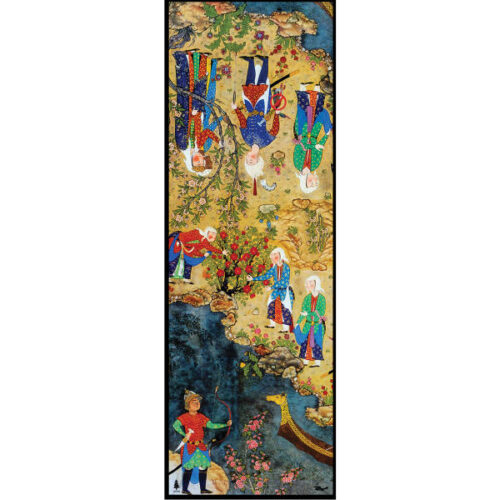 Boiled Wool Shawl, Embroidery, Persian Garden