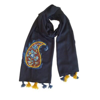 Traditional Persian Shawl with Paisley Pattern