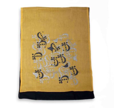 Persian Print Shawl for Women Artistic Calligraphy Lightweight Cotton