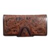 Persian Leather Long Wallet for Women with Aftab Design