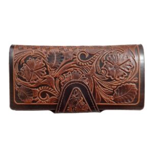 Persian Leather Long Wallet for Women with Aftab Design