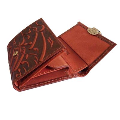 Persian Leather Trifold Wallet for Women with Poem