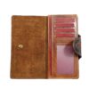 Persian Leather Long Wallet for Women with Aftab Design