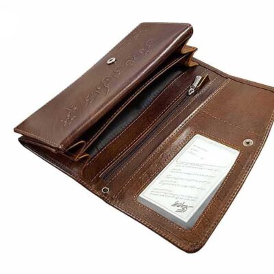 Persian Leather Long Wallet for Women with Poem