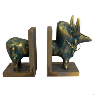 Polyester Sculpture Bookend with Animal-Theme Zebu