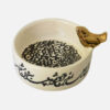 Persian Ceramic Sugar Bowl with Lid Artistic Style with Calligraphy Mashgh