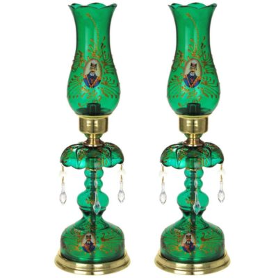 Persian Crystal Luster Lamp Traditional Laleh Shaped Shah Abbasi