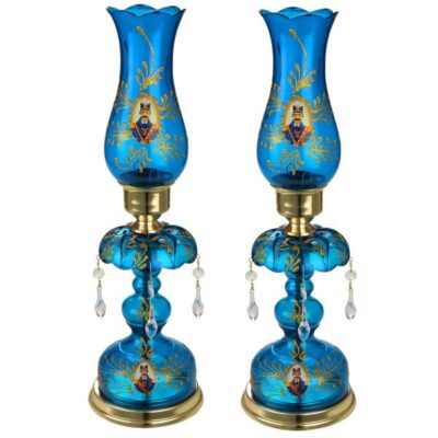 Persian Crystal Luster Lamp Traditional Laleh Shaped Shah Abbasi