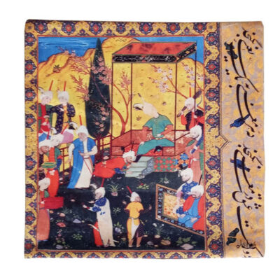 Persian Velvet Cushion Cover – Shahnameh Design (Set of 2)