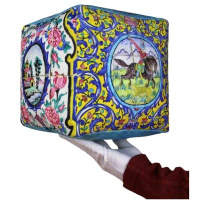 Bohemian Velvet Square Pouf Inspired by Persian Elegance Shikdo