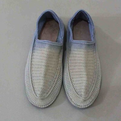 Giveh Shoes – Persian Handcrafted Breathable Footwear White & Blue Model