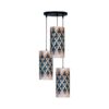 Fabric Cluster Pendant Light with Velvet Cylinder Lampshade MA70