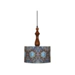 Fabric Pendant Light with Velvet Drum Lampshade Sonati